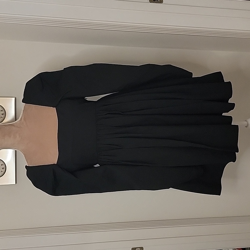 H&M Puff Sleeve, Full Skirt, Black Dress Size M, NWT